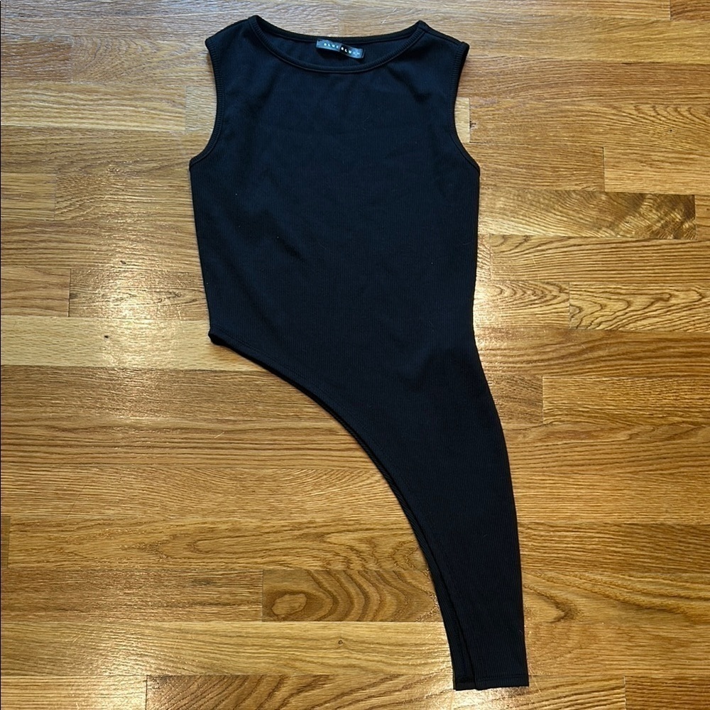 Dolls kill x Blue Blush Black Asymmetrical ribbed Tank Top sample size small